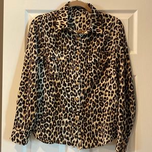 Beulah Leopard print blouse, light material, size medium.